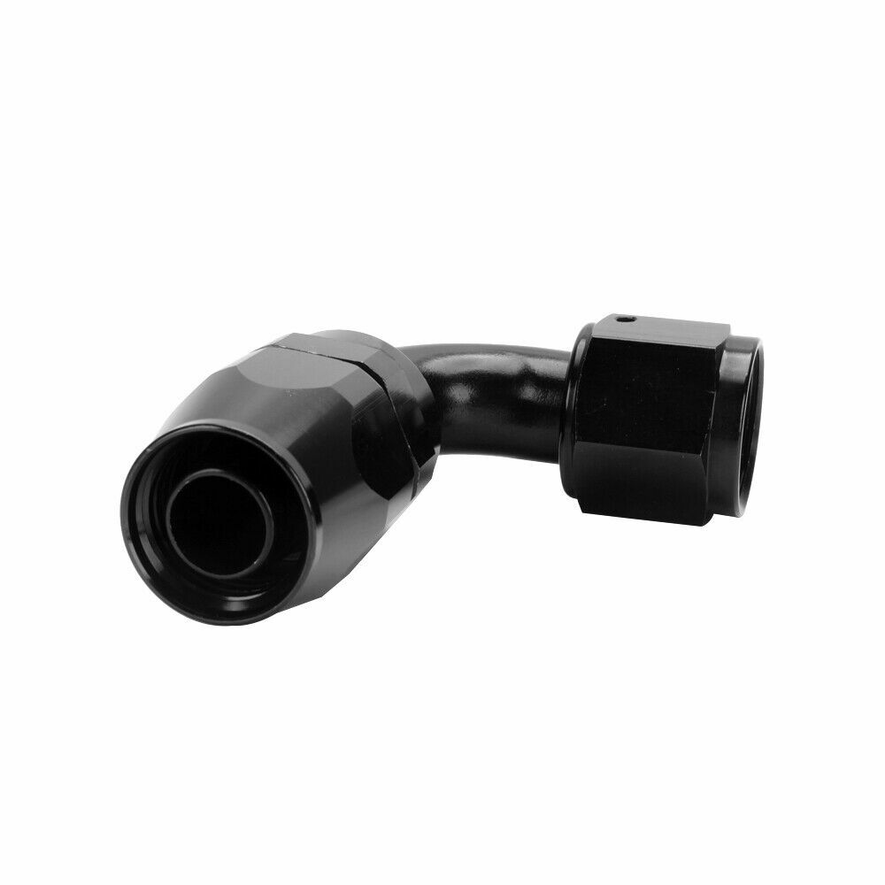 2Pcs 90° 90Degree Swivel Hose Line End Fitting Adaptor Fuel Oil AN10 10AN Black