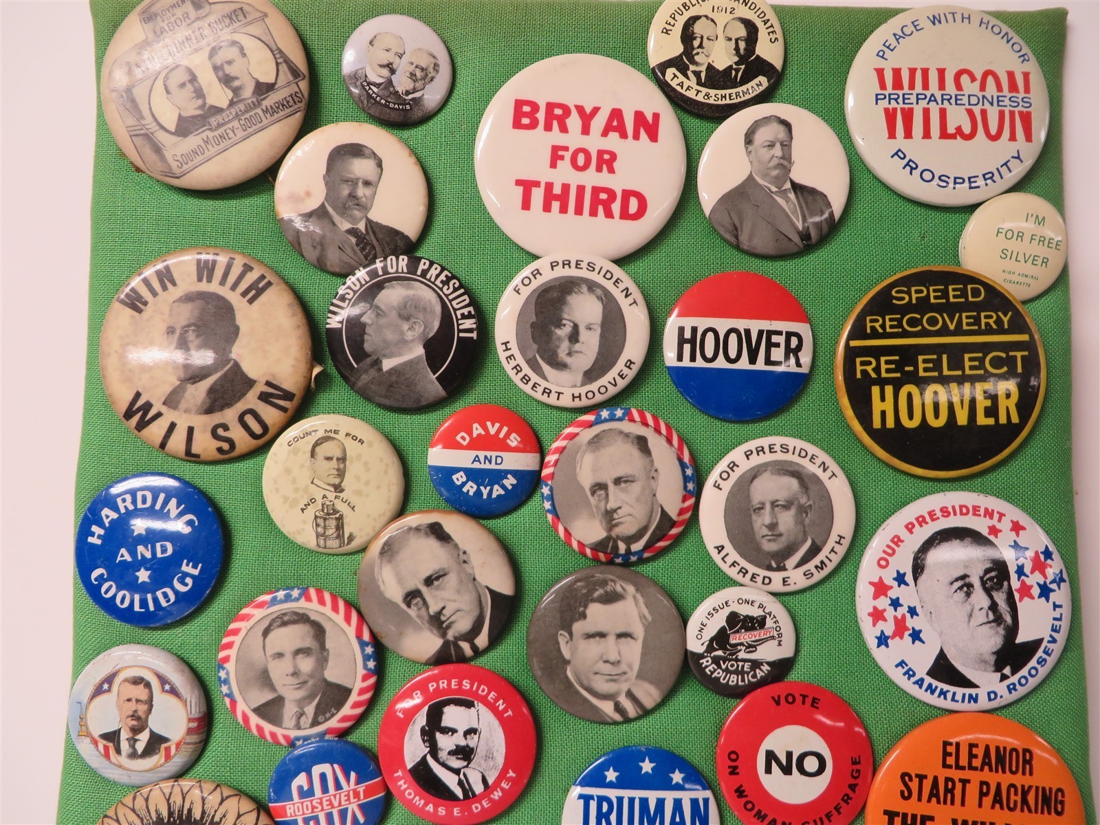 Presidential Political Campaign Woman Suffrage 42 Pinback Buttons Reproduction