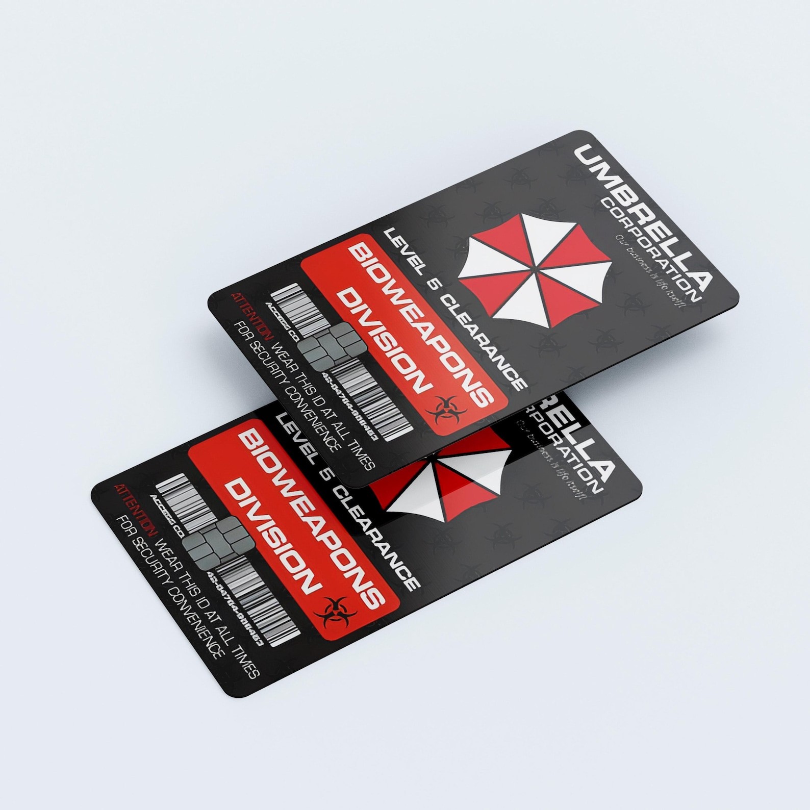 Resident Evil Umbrella Corp ID Badge Credit Card Skin | Gaming Decal - 2 pack