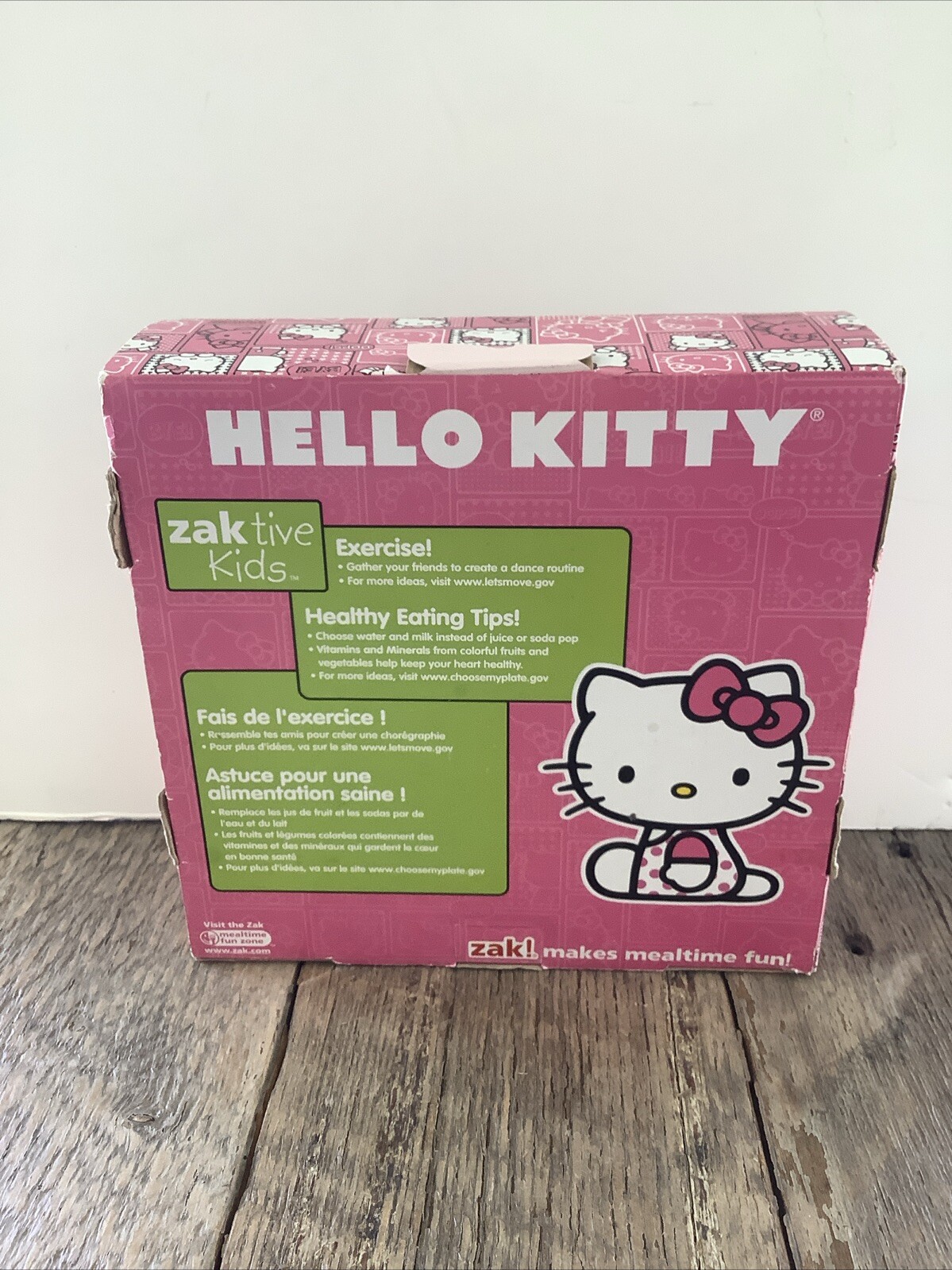 New Zaki Child's Hello Kitty Dinner Mealtime Set Includes Plate Cup & Bowl NEW!