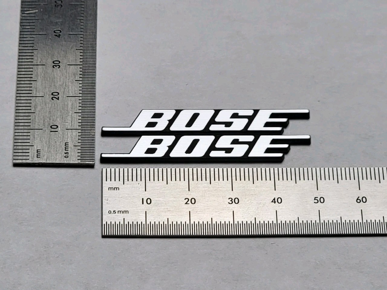 Bose Speaker Badge Logo Emblem Premium Silver Pair With Self Stick Adhesive