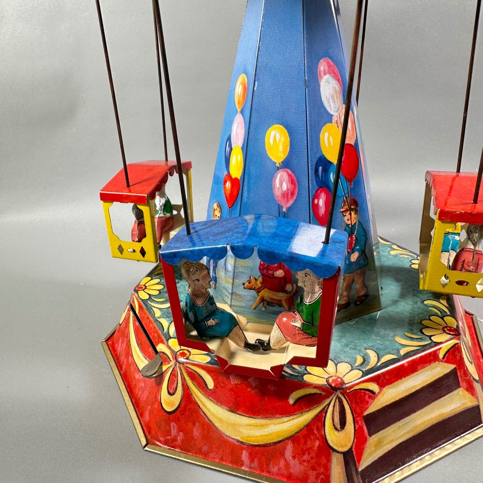 German Tin Toy Carousel Wagner Brunn 2002 Reproduction Carrousel w/Box Vintage