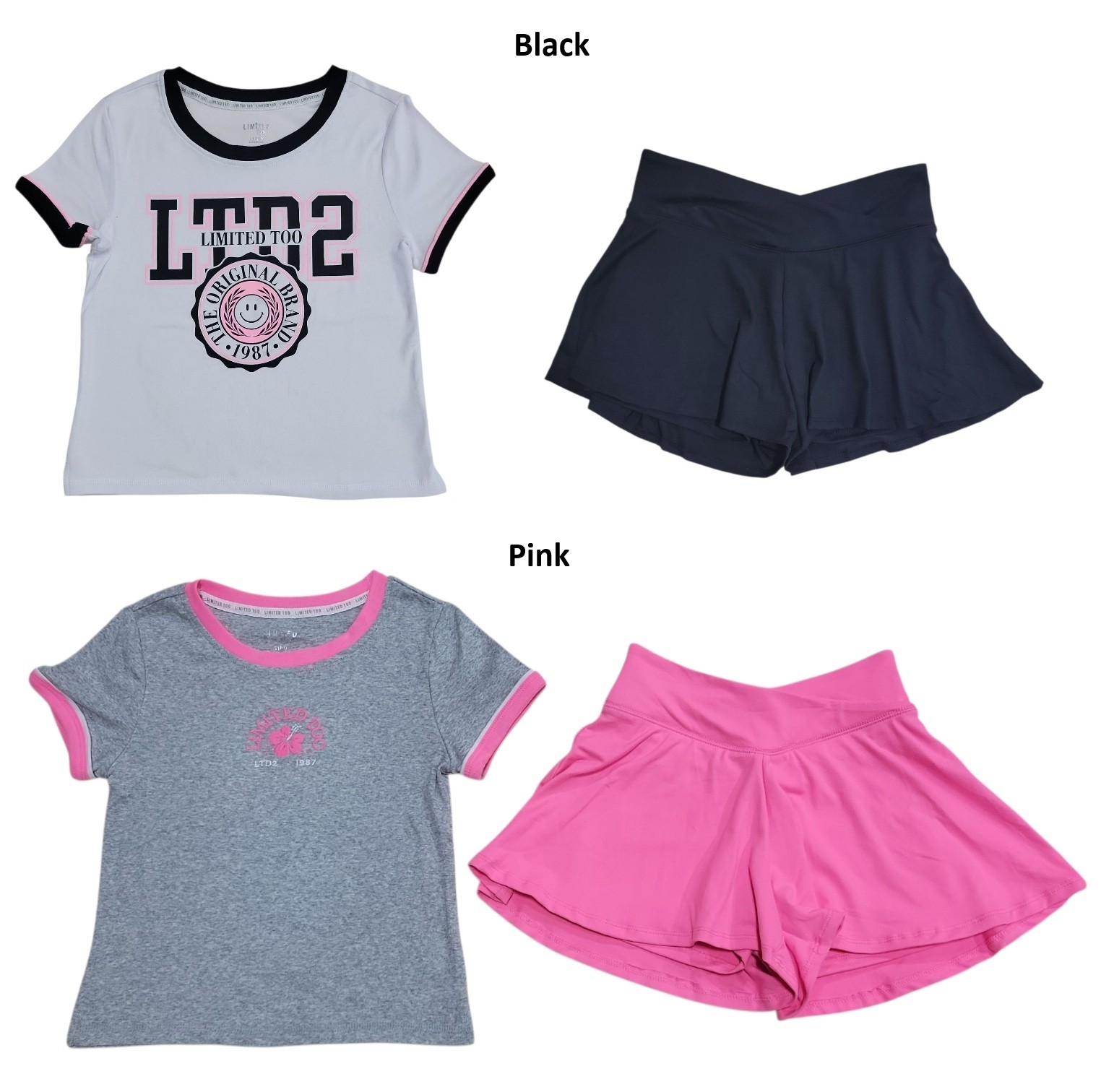 Limited Too Girls Active Flutter Short Sleeve & Shorts Set