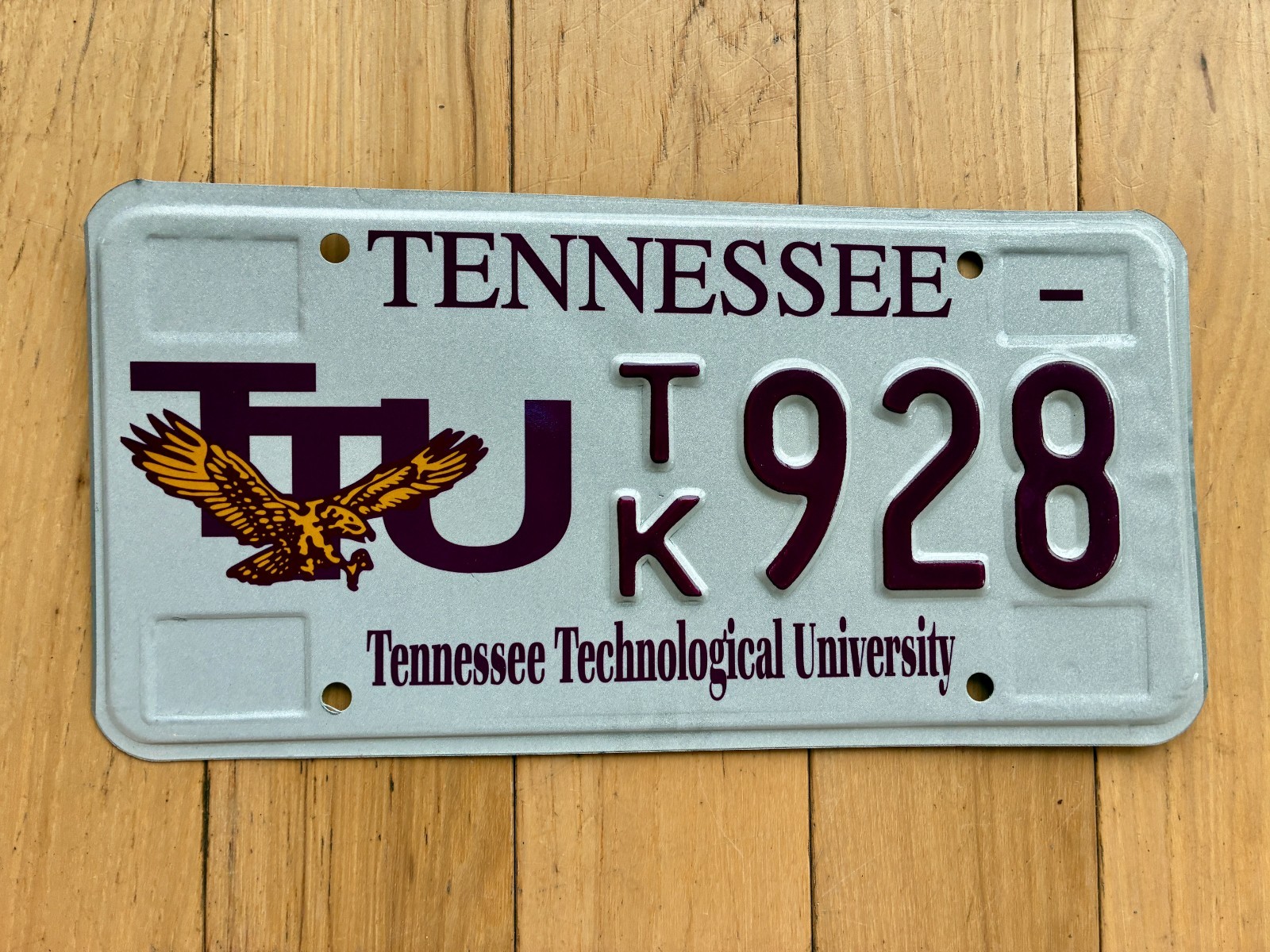 1997 to 2002 Tennessee Technological University License Plate