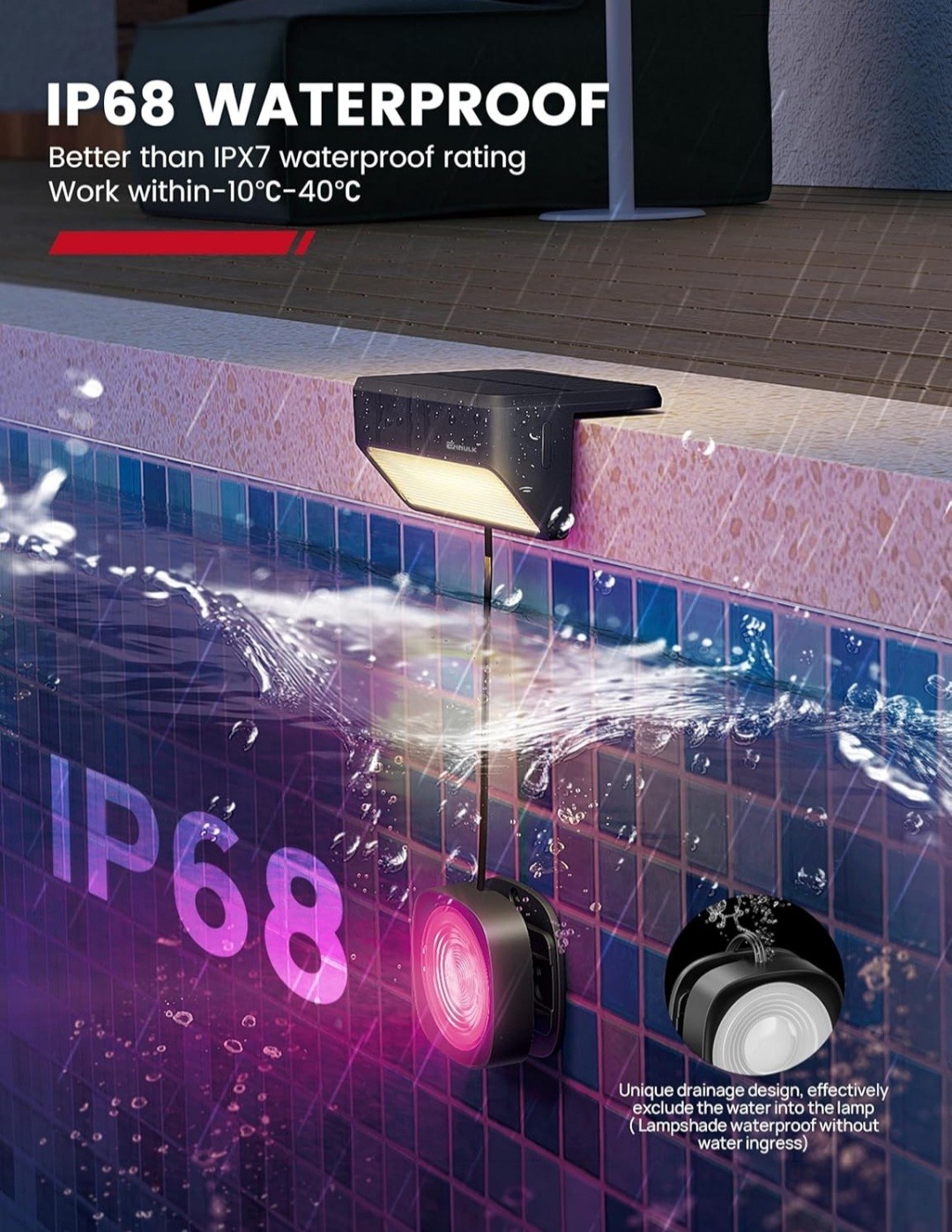 2 Pack Solar Pool Lights Submersible LED With Remote 16 Million Colors 54 Modes