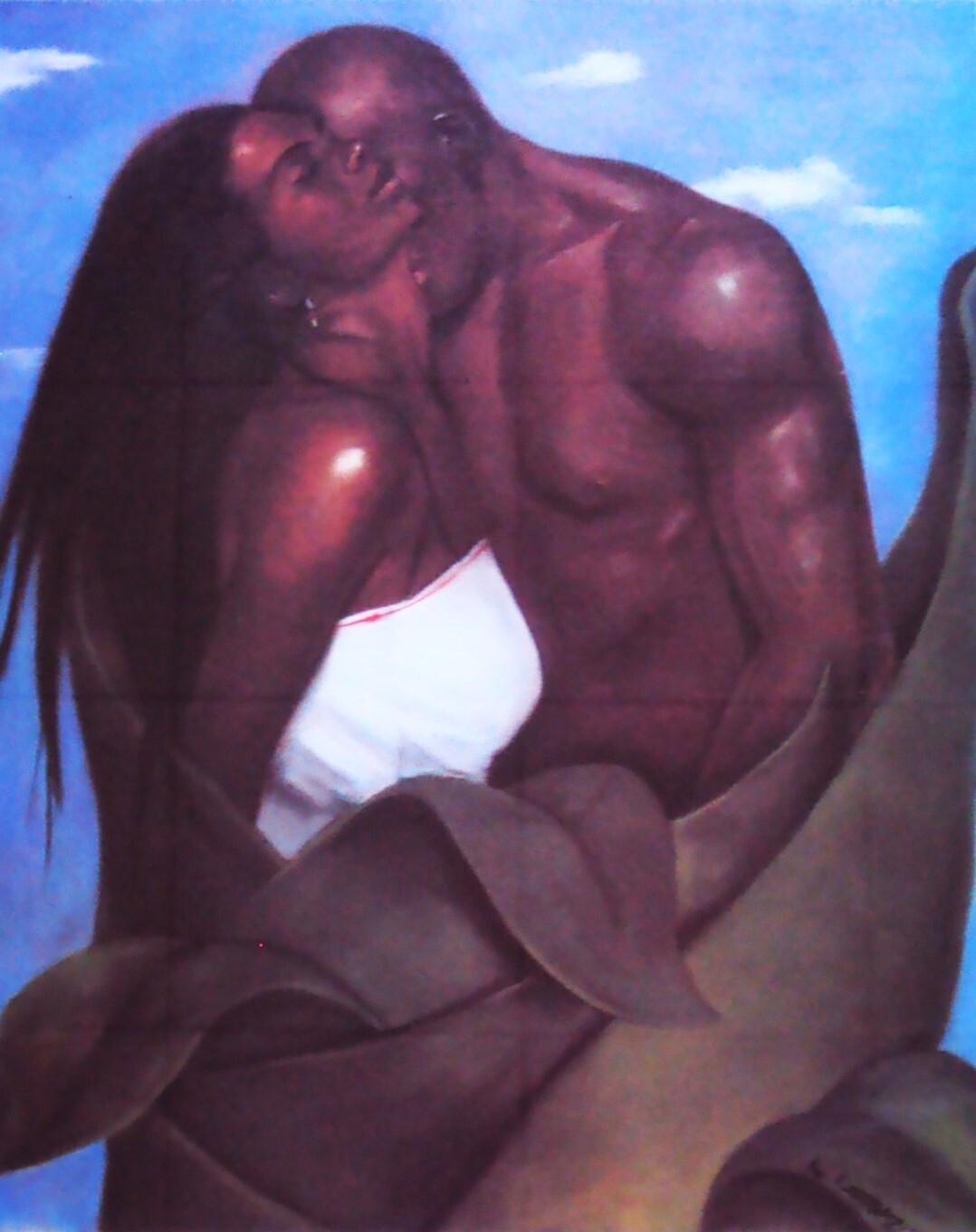 VINTAGE Laurie Cooper GROWING PASSION Love Art Black African 1990s FRAMED!!