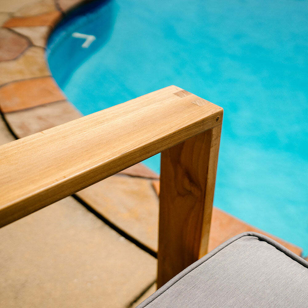 Ash & Ember Sierra Grade A Teak 60in Sofa, Seats 2 Comfortably