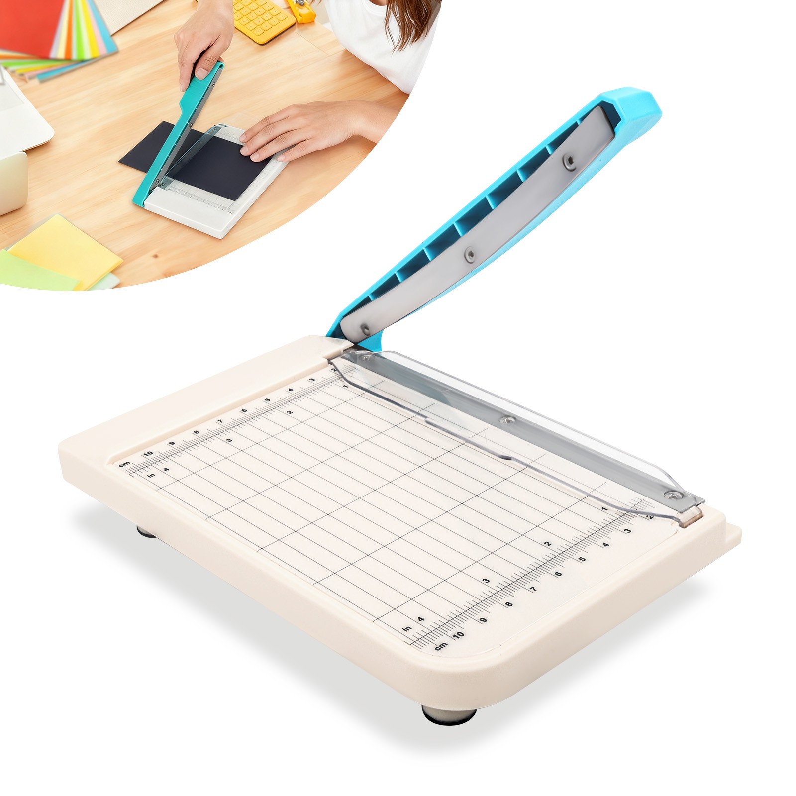 Heavy Duty Mini Photo Paper Cutter Trimmer Guillotine w/ Guard for School Office