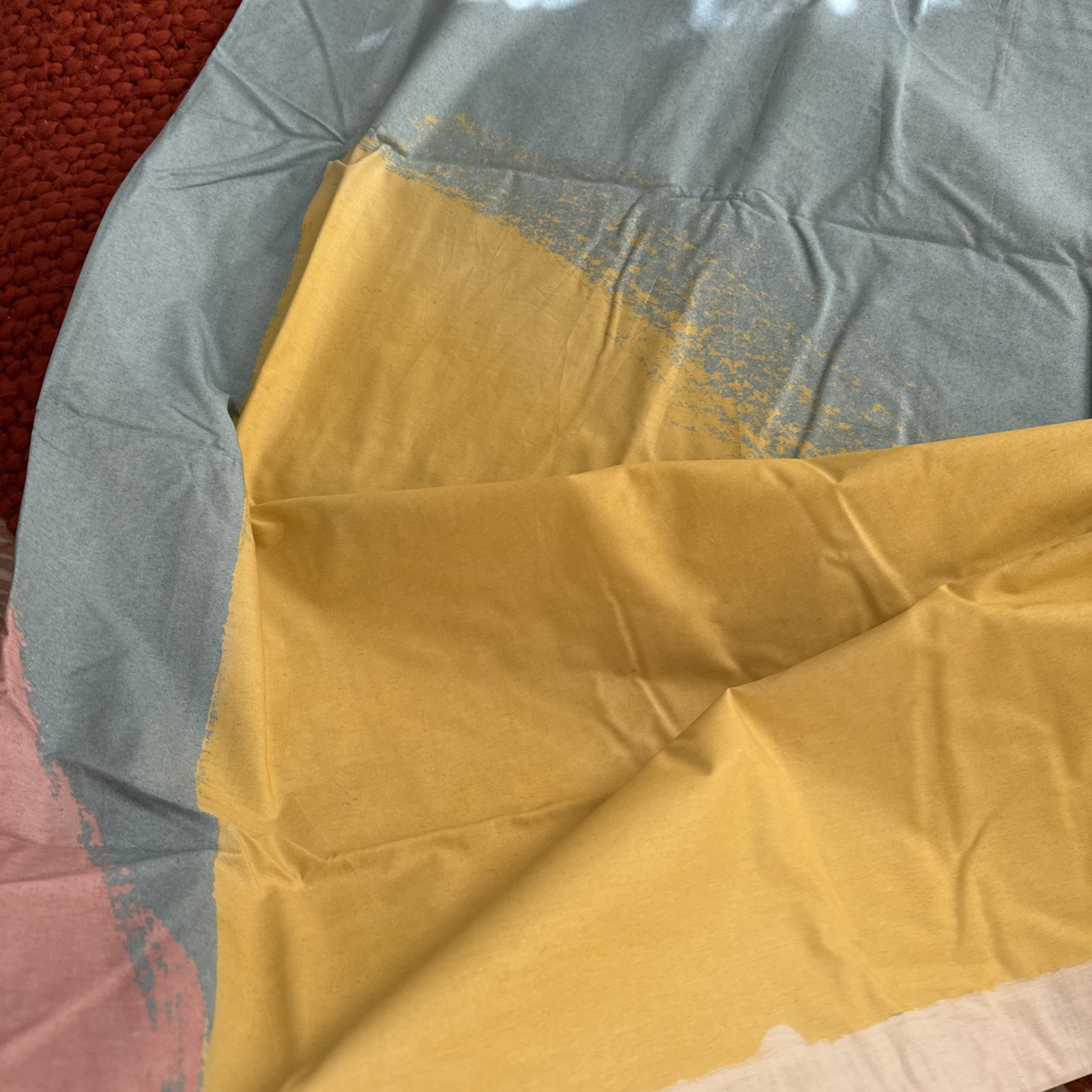 West Elm Organic Percale Abstract Fans Duvet Cover Full/Queen- Air 100% Organic