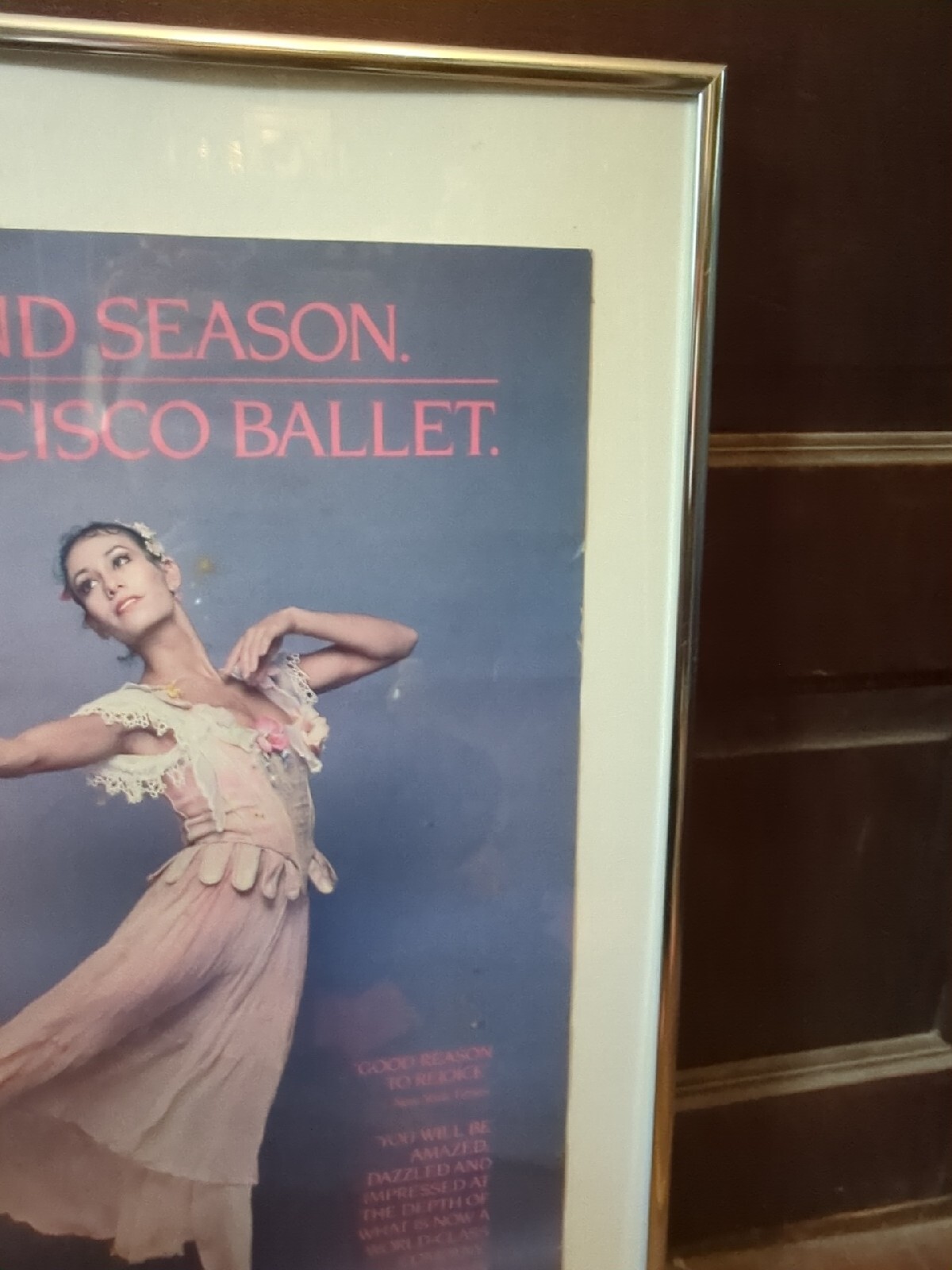1984 SAN FRANCISCO 52nd BALLET FRAMED POSTER SIGNED EVELYN CISNEROS VTG