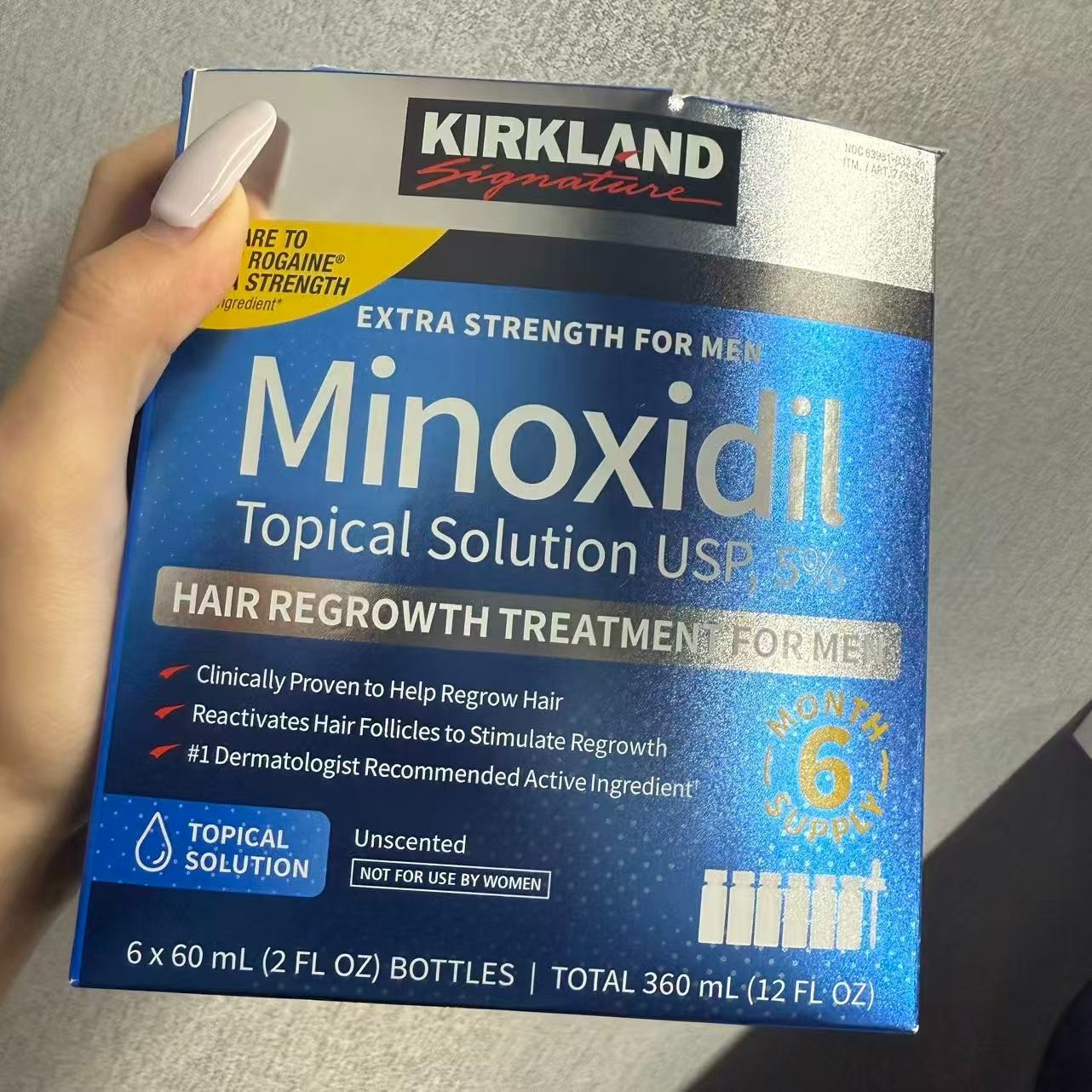 Kirkland Minoxidil 5% for Men & Women UniversalSolution for Pattern Baldness & T