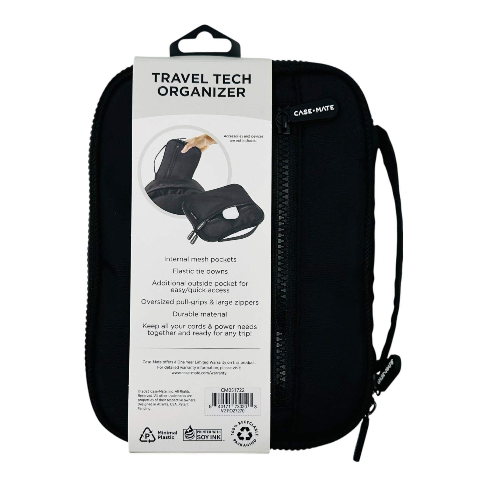 Case Mate Travel Tech Organizer for Device Accessories Black