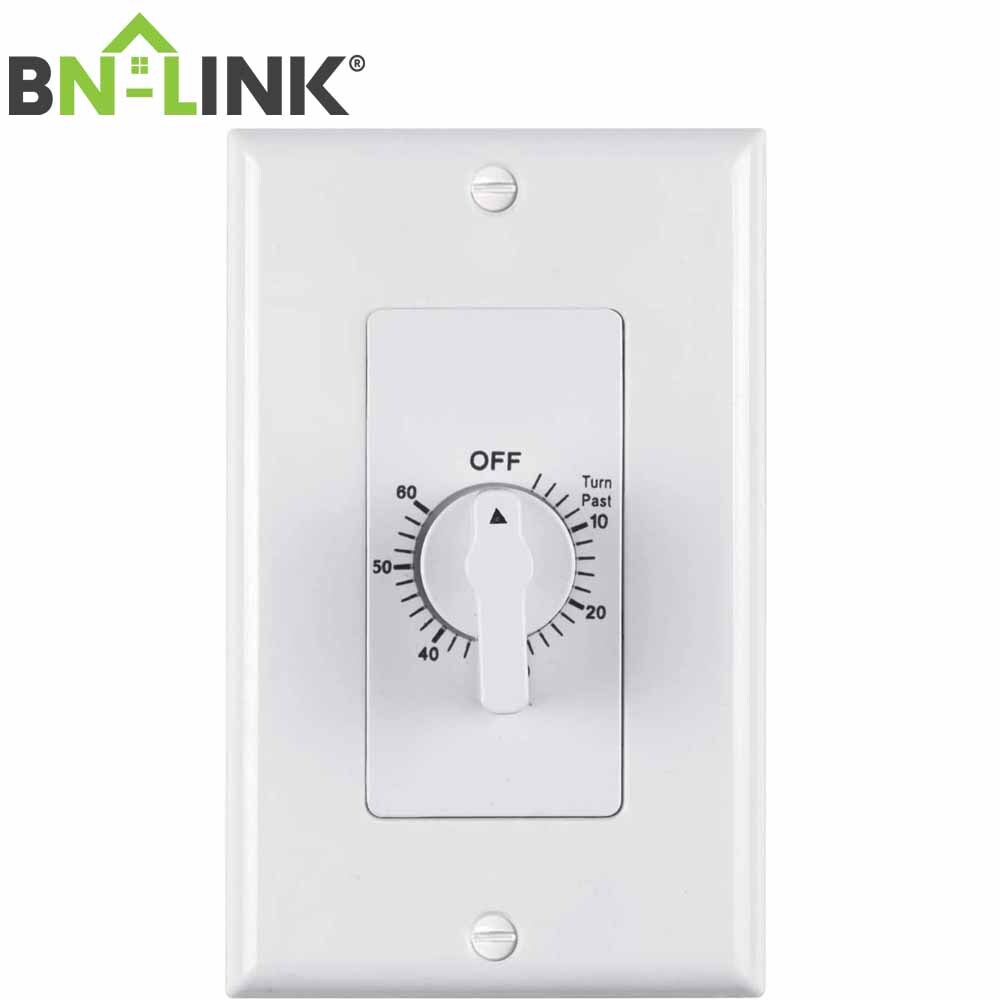 BN-LINK Heavy Duty 60-Minute In-Wall Spring Loaded Countdown Timer, Mechanical