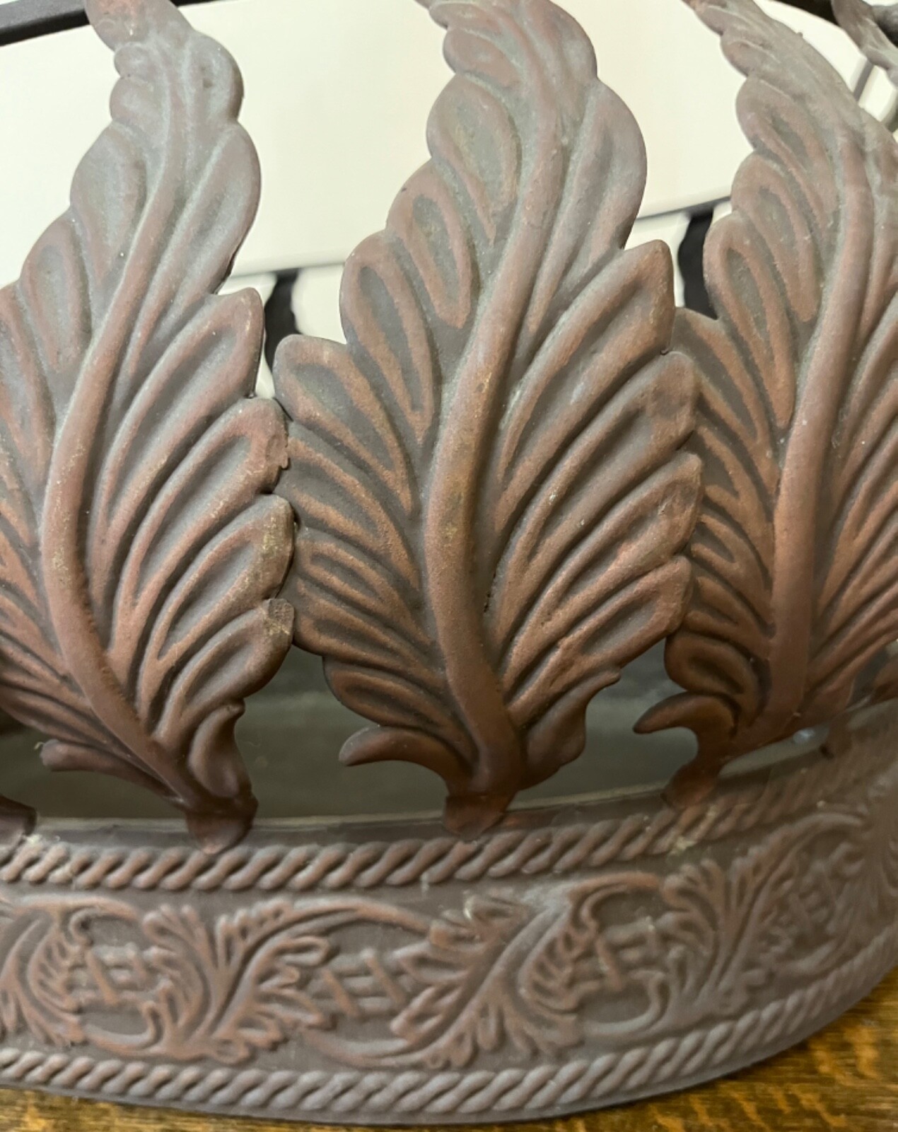 Firewood Bin Metal Handles and Lid Leaves