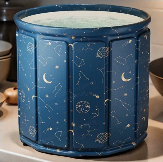 Portable Foldable Ice Bath Tub Collapsible Soaking Bath Tub for Shower 27"*25"