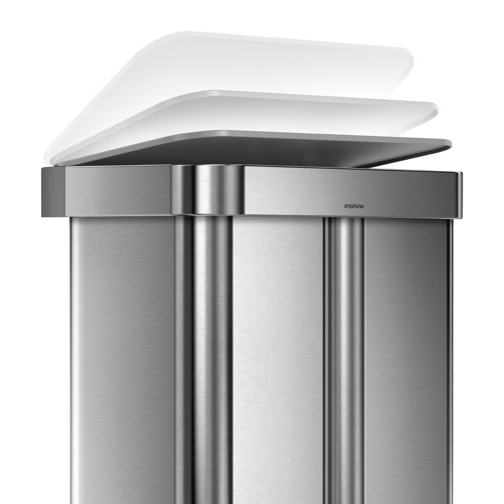 simplehuman Dual-Compartment Trash Can Gray 58L Kitchen Step Bin