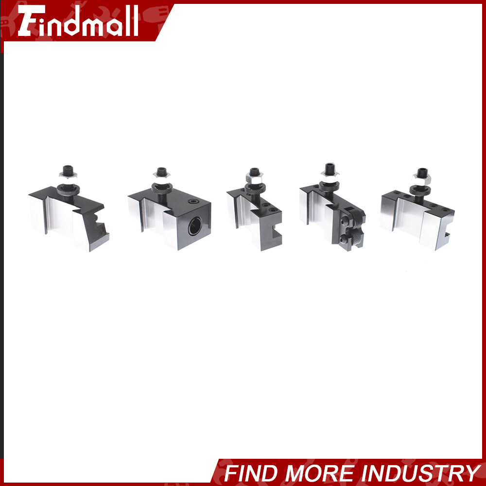 Quick Change Tool Post Holder Set AXA 250-100 Piston Type 6Pcs For Lathe 6 -12"