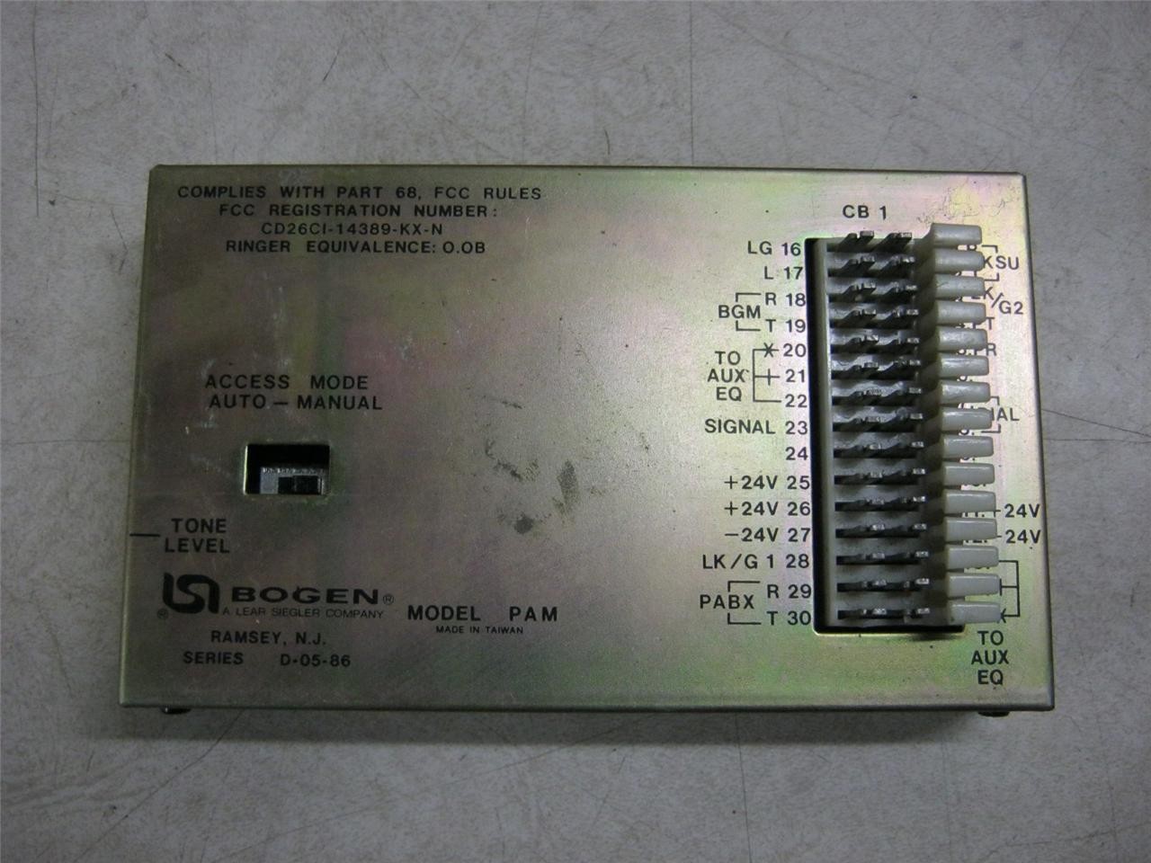 Bogen PAM Paging Interface (untested)