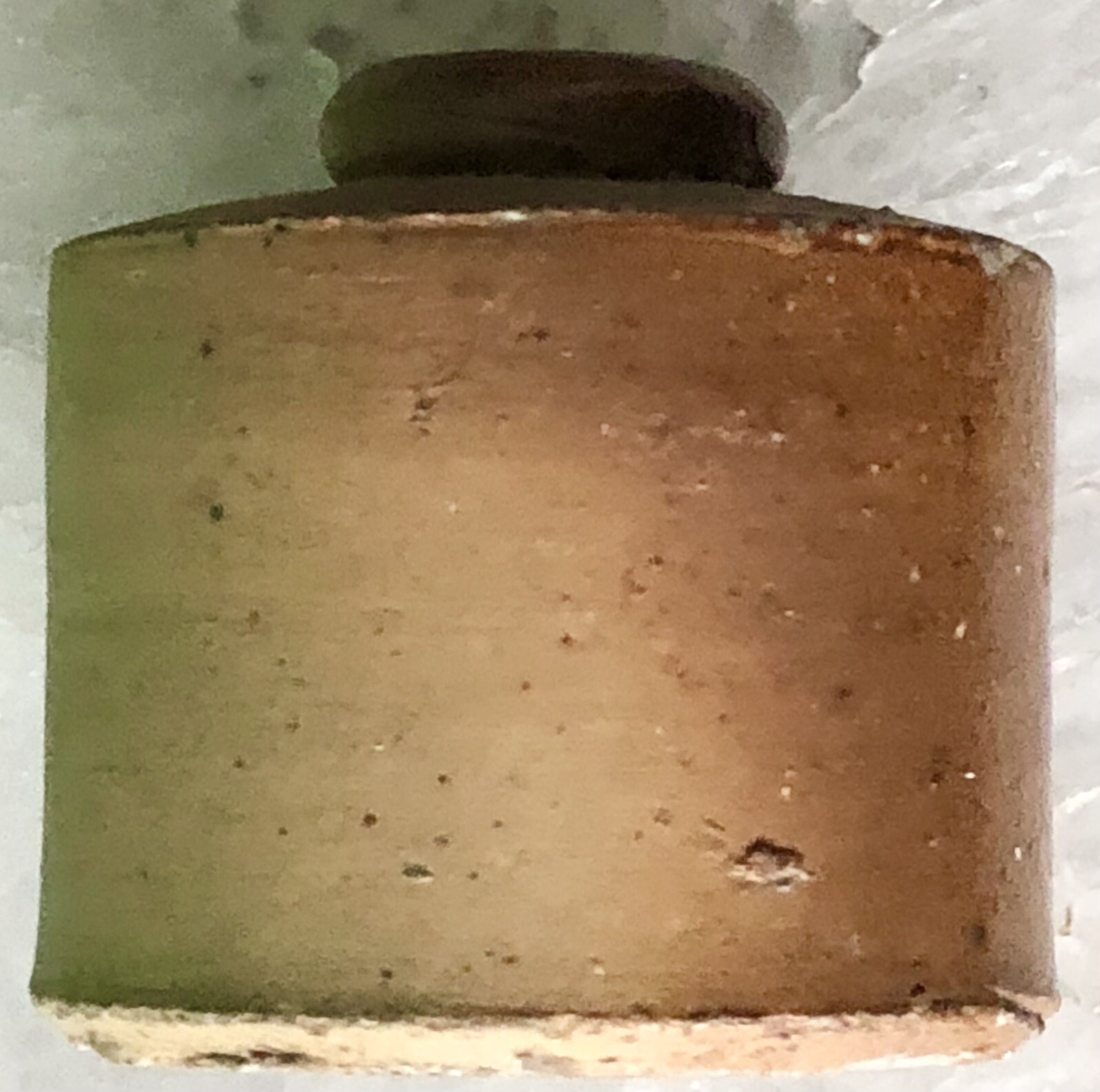 Antique Primitive 19th C Civil War Era Salt Glaze Stoneware Pottery Inkwell