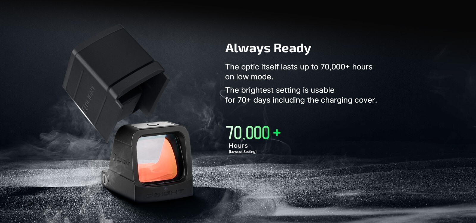 Olight Osight Green - See the Power, 3 MOA, First Magnetic Charging Cover