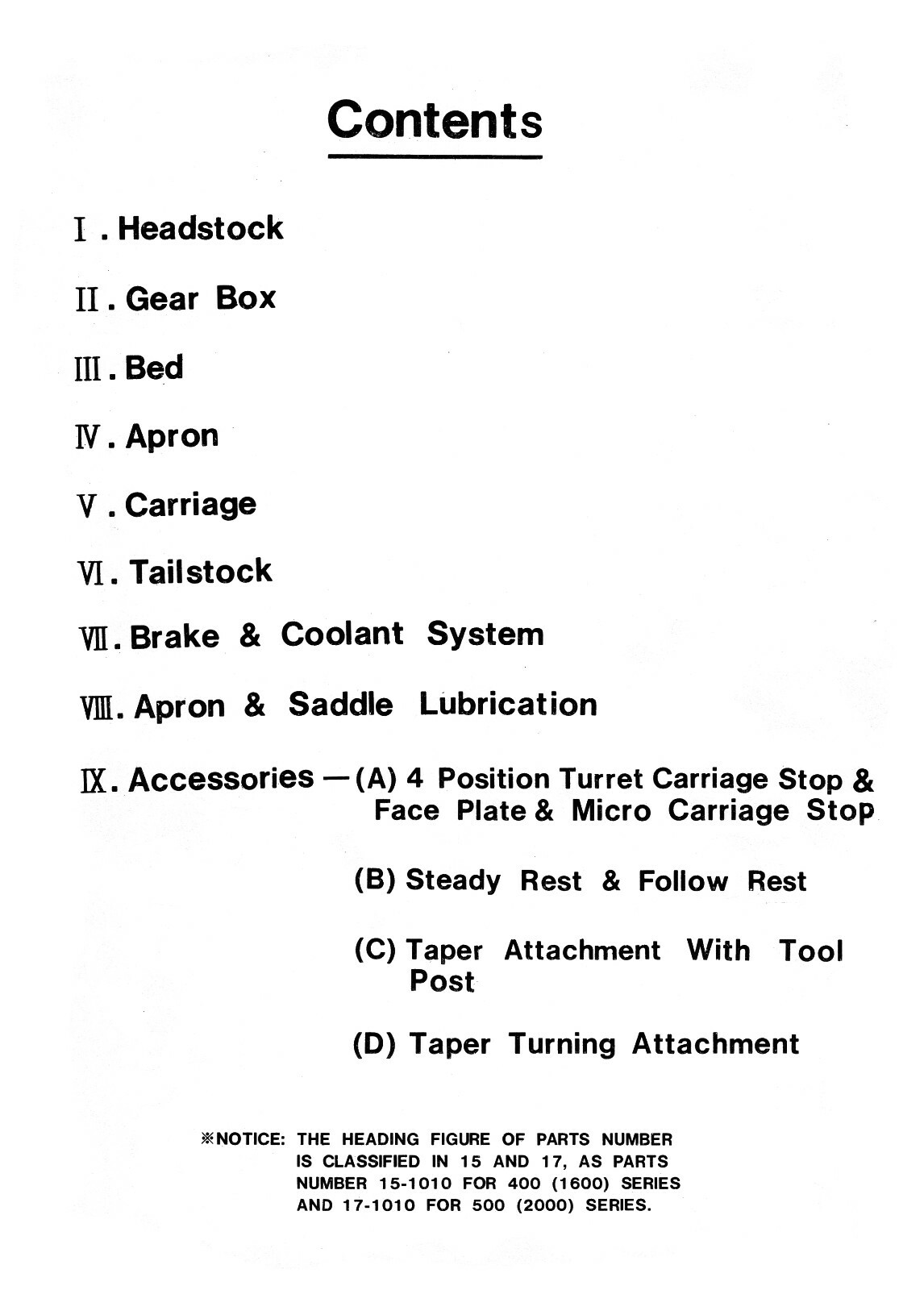 Victor Lathes Models 1640, 1660, 1680 Operation & Parts List Manual #1397