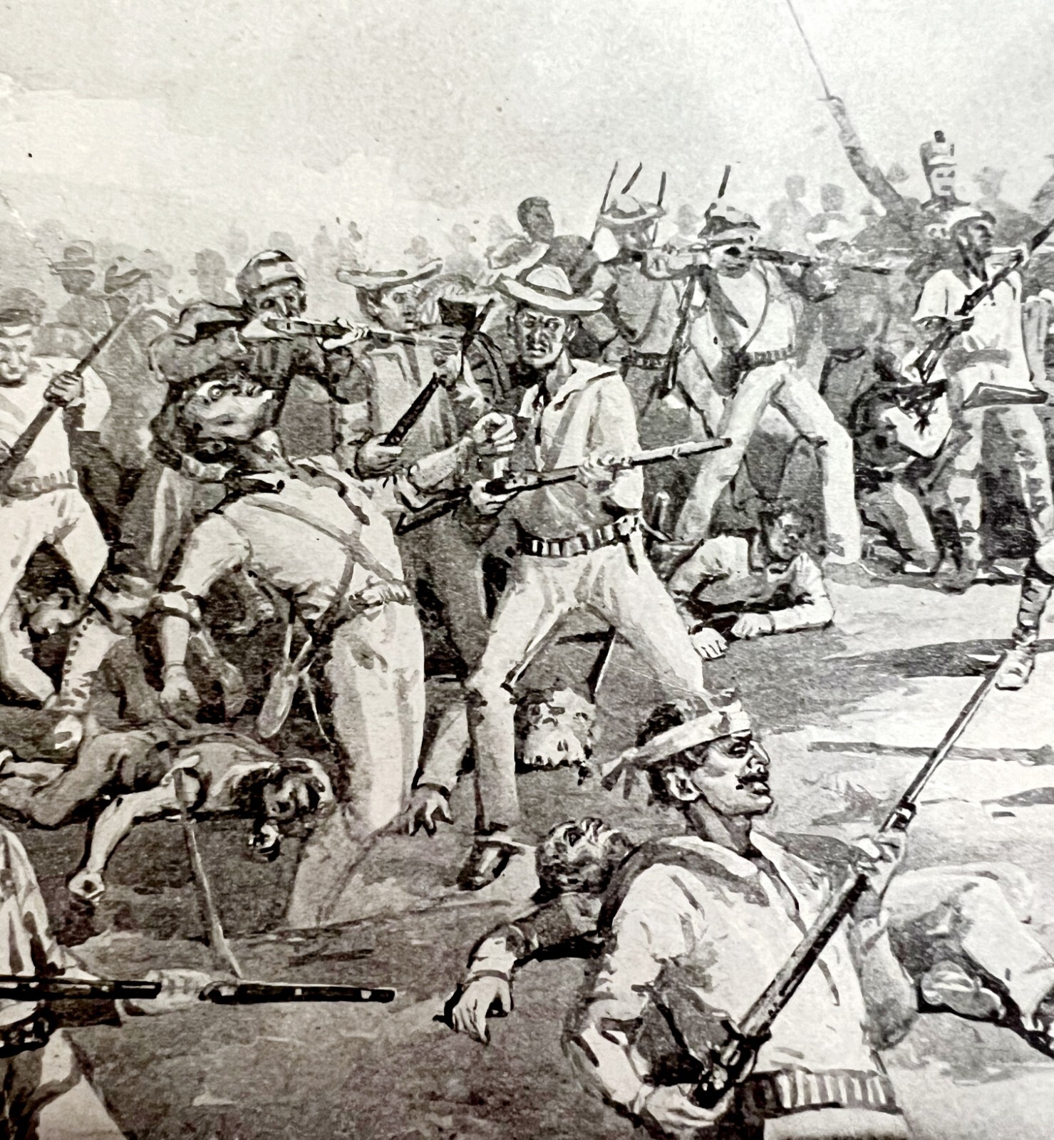 San Juan Hand To Hand Combat Spanish American War 1899 Victorian Print DWV7C