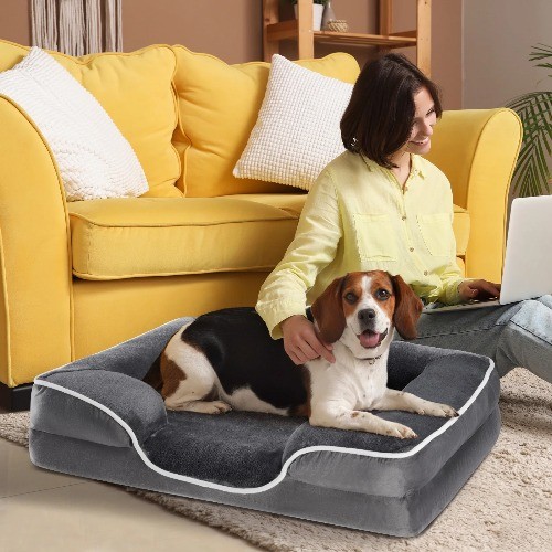 Dog Bed for Extra Large Size Dogs with Non-Slip Base, Orthopedic Pet Sofa 42" L