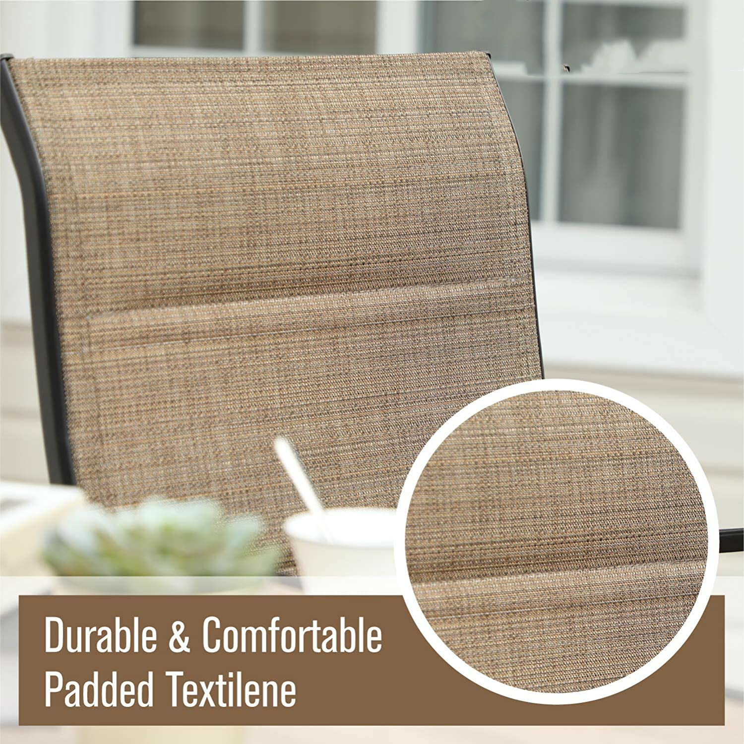 Outdoor Swivel Bar Stools Set of 2 Kitchen Bar Height Patio Chairs Furniture Set