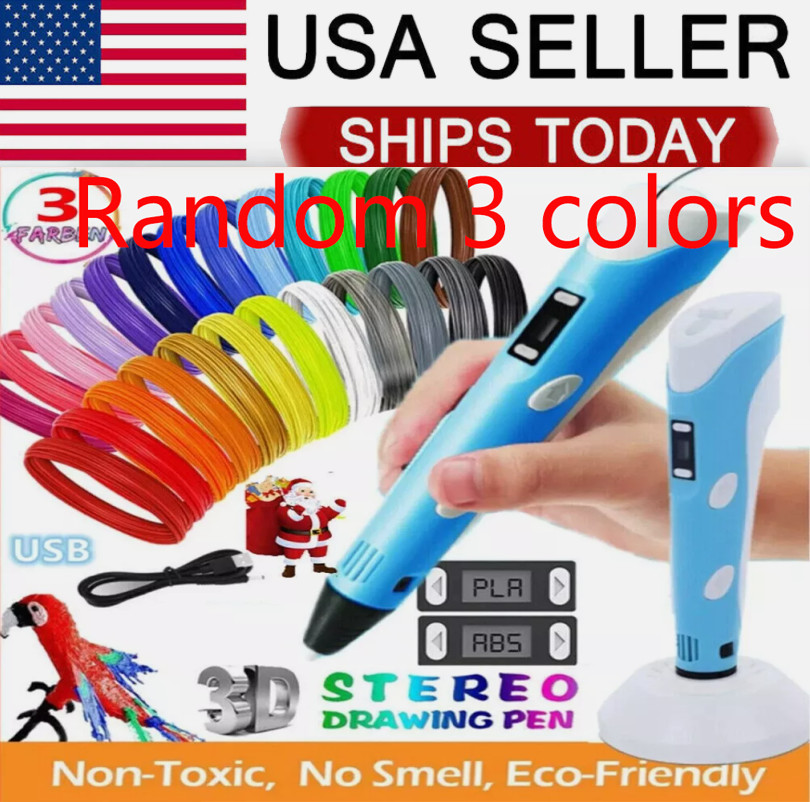 3D Printing Pen Set 3D Drawing Pen with Led Display 3 Color Filament Kid Gift