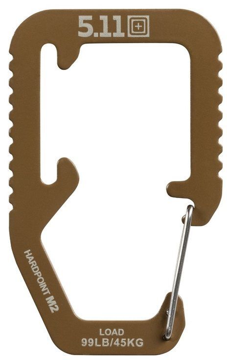 5.11 Hardpoint M2 Coyote Kangaroo Molle Clip Hardpoint Carabiner HEXGRID 99lb