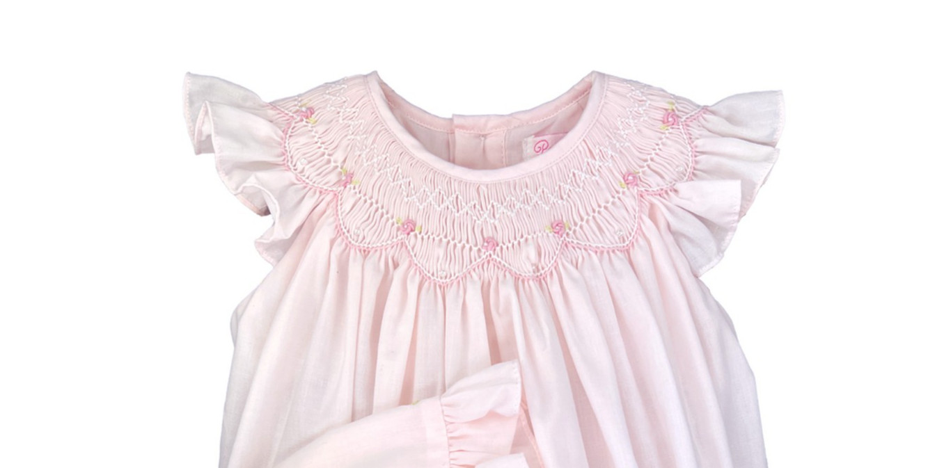 NWT Petit Ami Pink Smocked 2pc Bubble Angel Wing 3 Months Baby Girls Romper 3M
