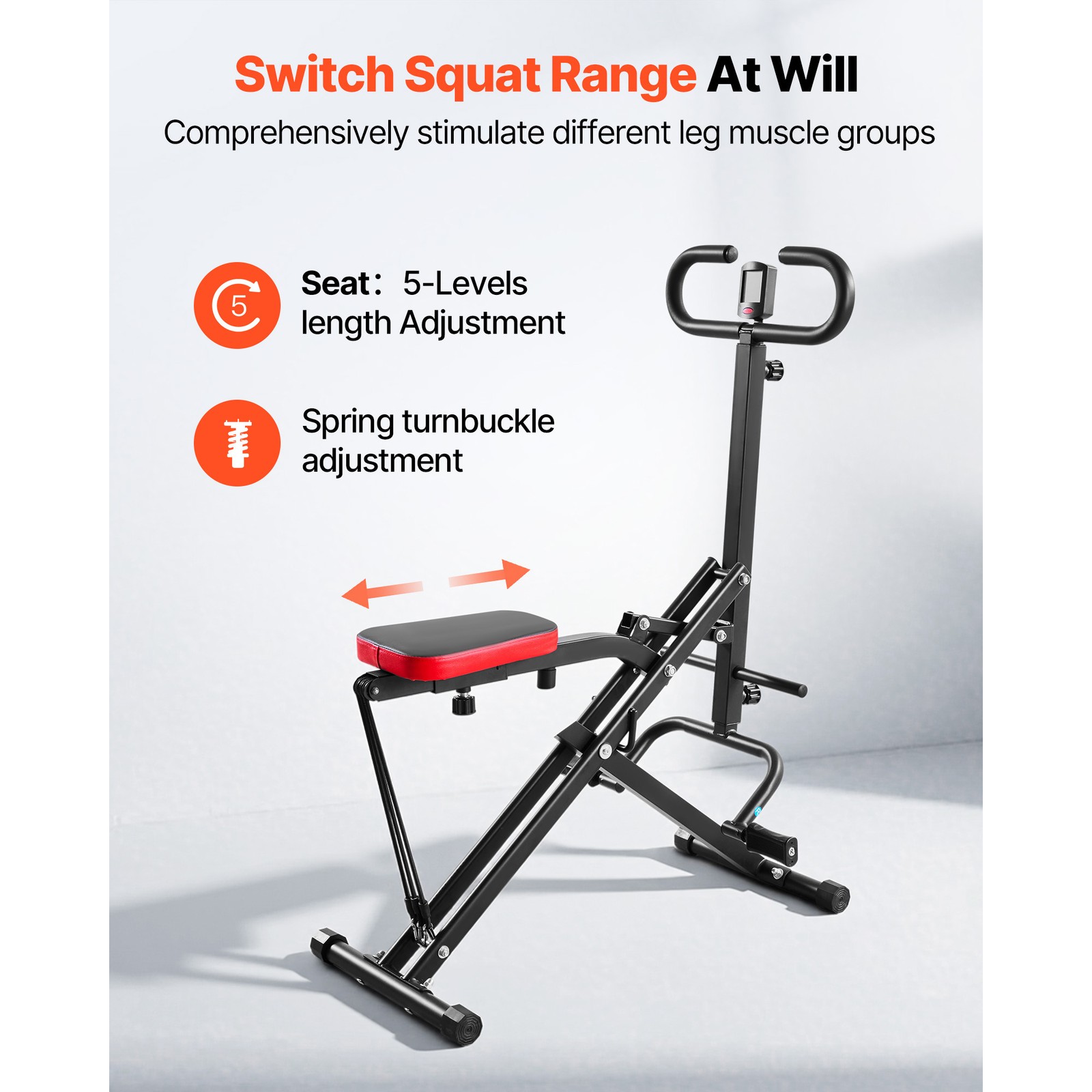 Uimoso Foldable Squat Machine with 3 Resistance Bands Glutes and Leg Workouts