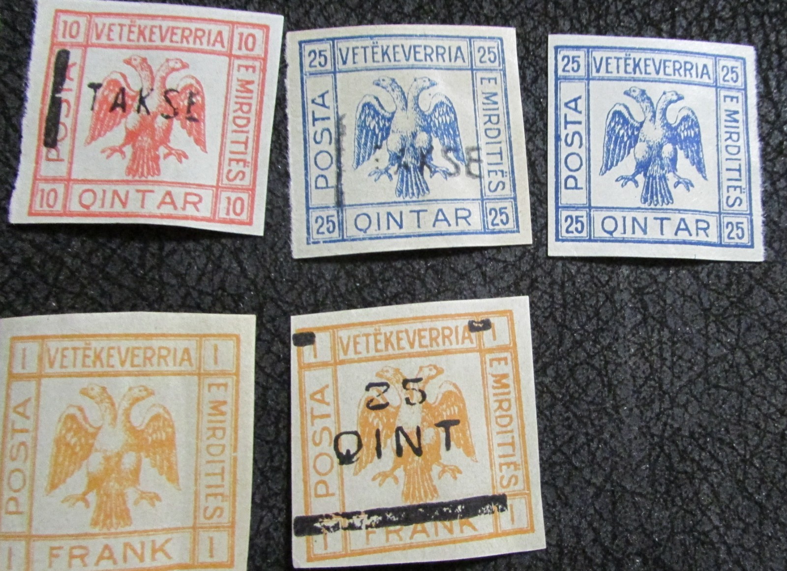 LOT OF 11 ALBANIA 1920s CINDERELLA Two Head Eagle Takse Stamps Unissued MH