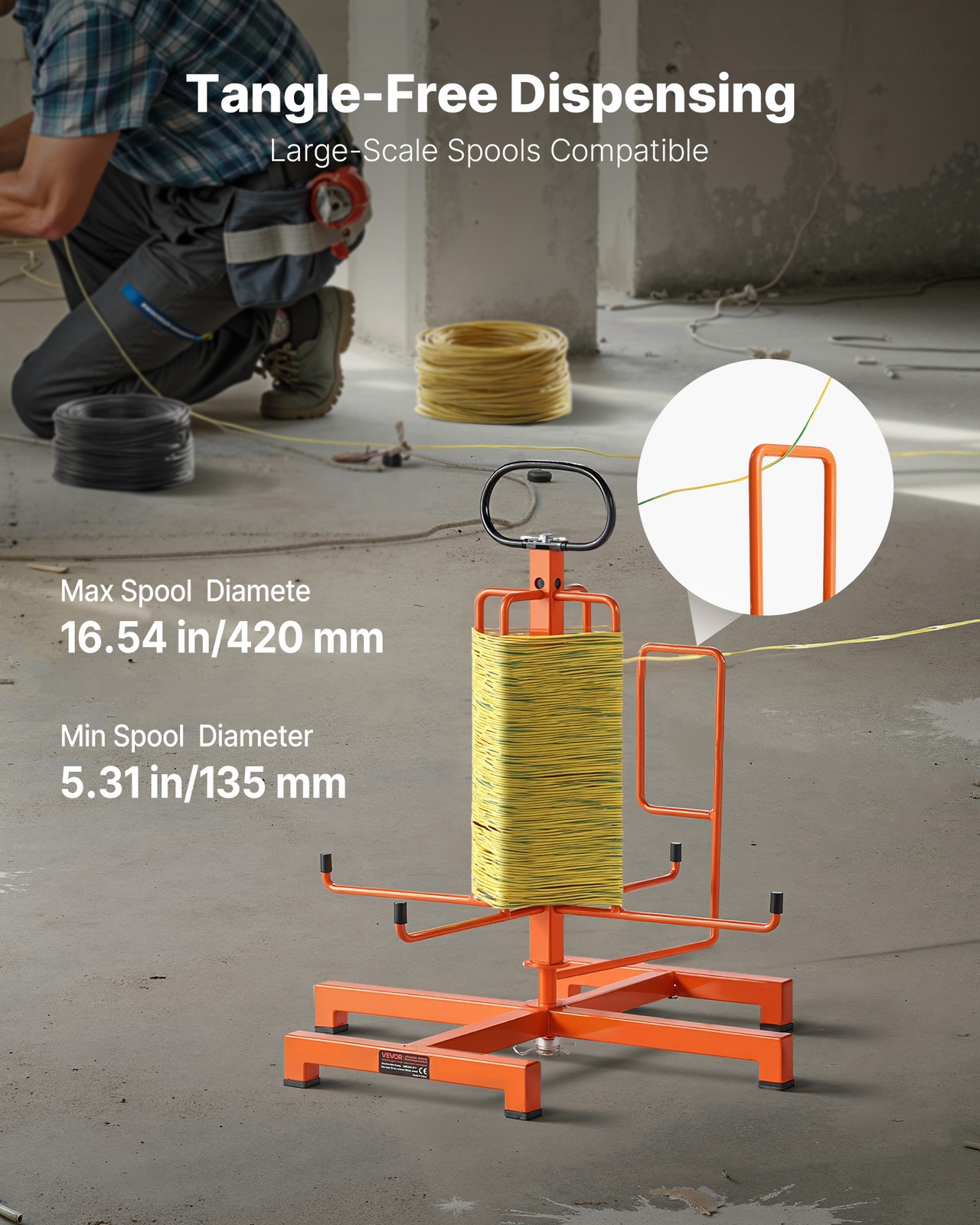 VEVOR Cable Dispenser Floor Portable for Electrical Industrial Retail