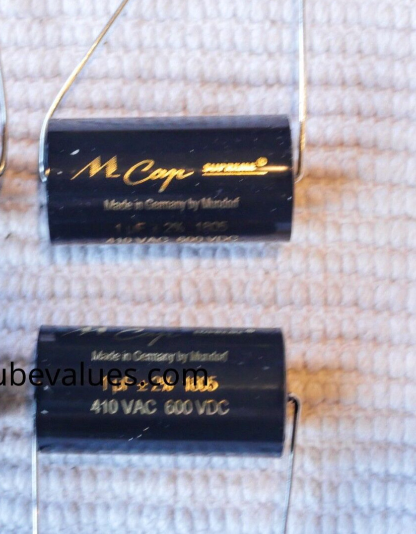PAIR 2X Mundorf MCap Supreme Aluminum Capacitor 1.0  1 uf 1uf 600VDC