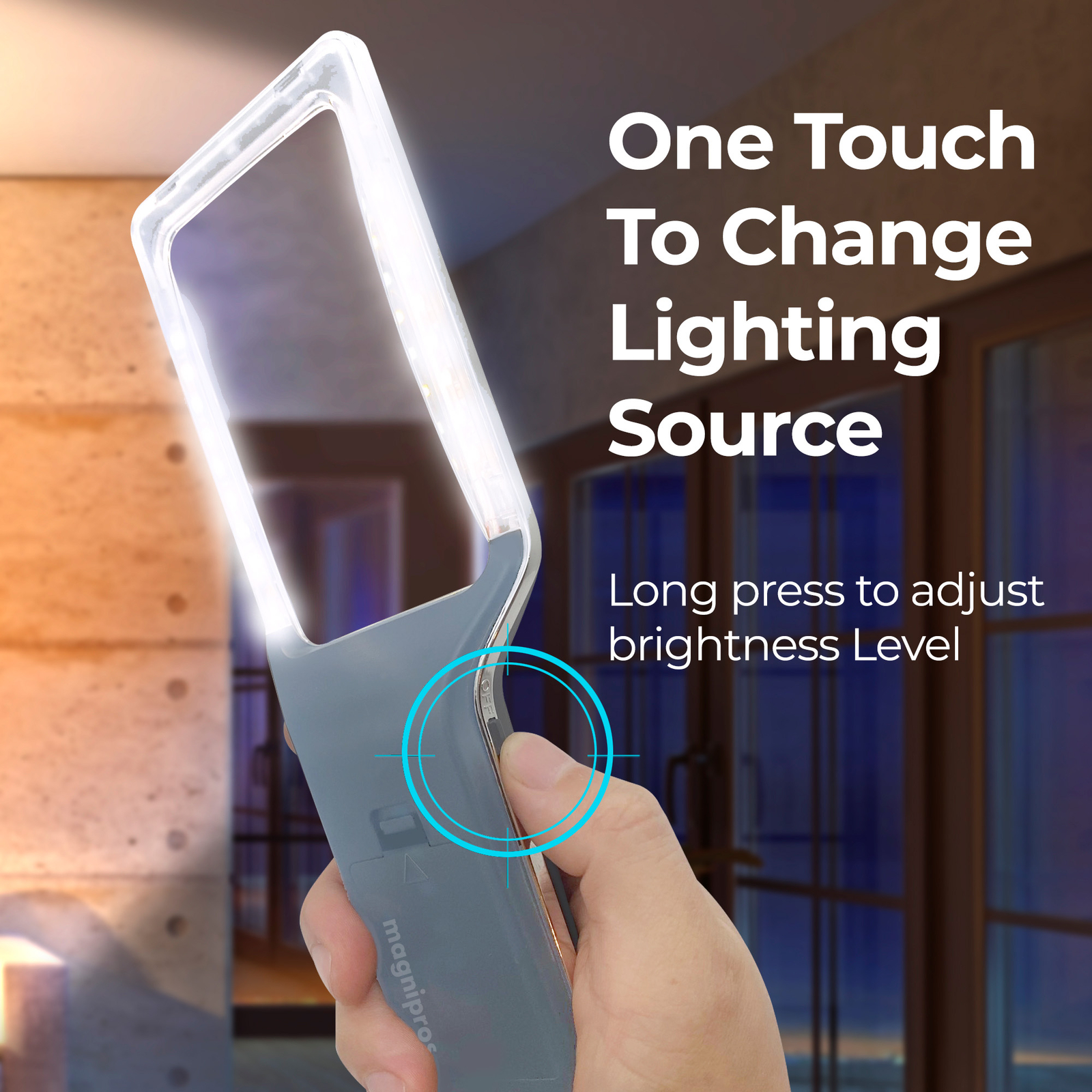 MAGNIPROS 6X (600%) Magnifying Glass with 3 Color Light Modes for Low Vision