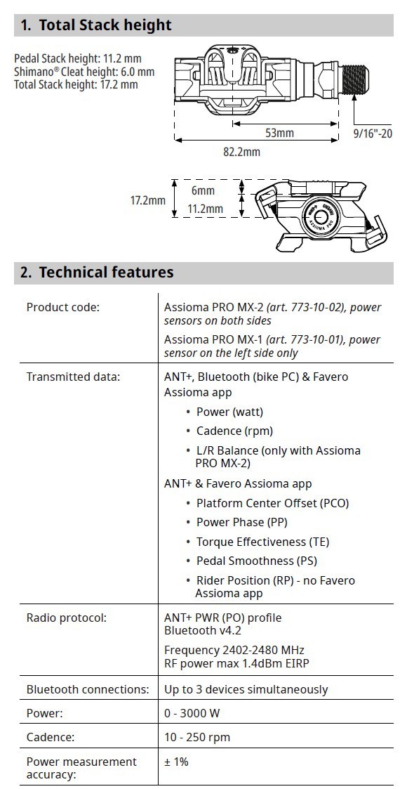 Favero Assioma Pro MX-2 Pedals - DUAL SIDED POWER METER PEDALS - NEW (OPEN BOX)