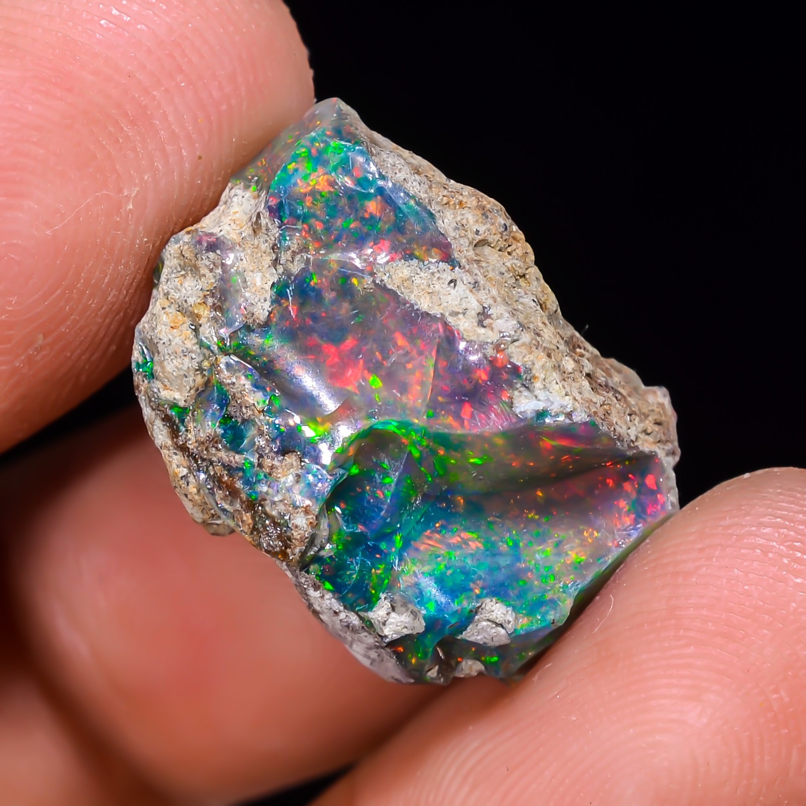 Black Ethiopian Opal Rough, Jewelry Grade Welo Opal Rough, Multi Fire Opal Raw