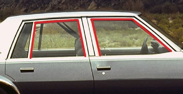 1980-1990 Chevrolet Caprice & Impala 4 dr front & rear door window channel seals