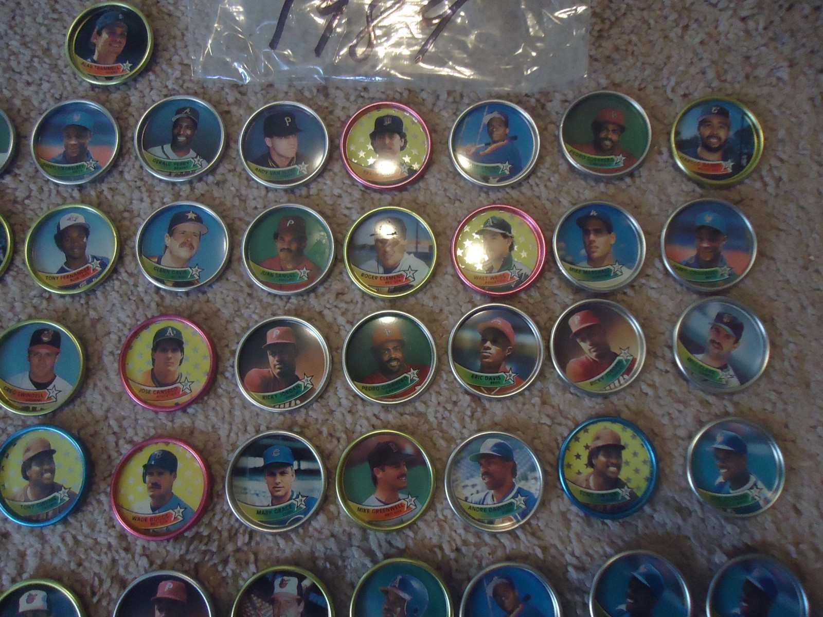 1989 Topps Baseball 60 Coin Set w/ Display + (4) 1987 + (70) 1988 + (71) 1989