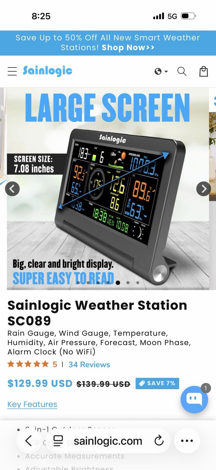 Sainlogic SC089 Wireless Weather Station New Open Box