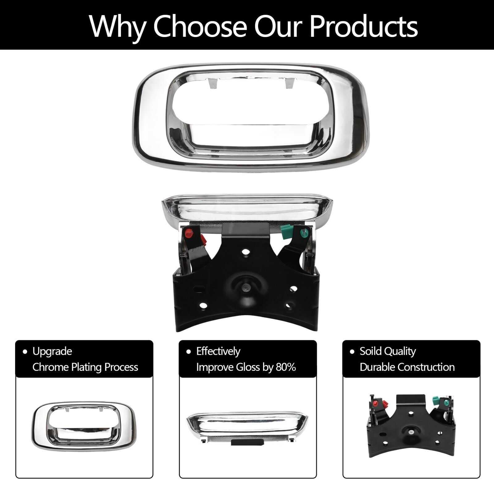 CHROME Rear Tailgate Handle & Bezel NEW for 1999-2006 Silverado Sierra 1500 2500