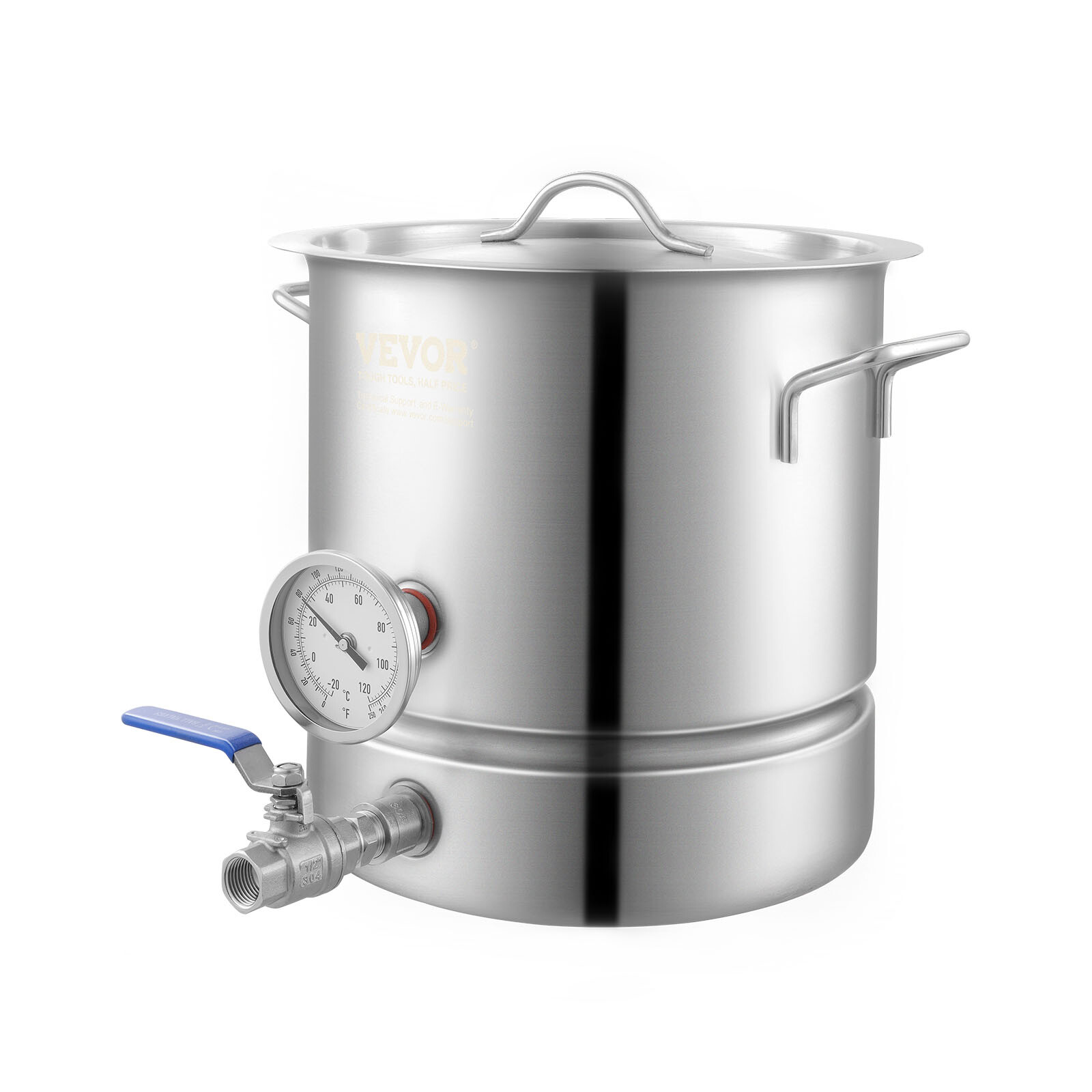 VEVOR Stainless Steel Home Brew Kettle Set 5 Gal Beer Stock Pot with Accessories
