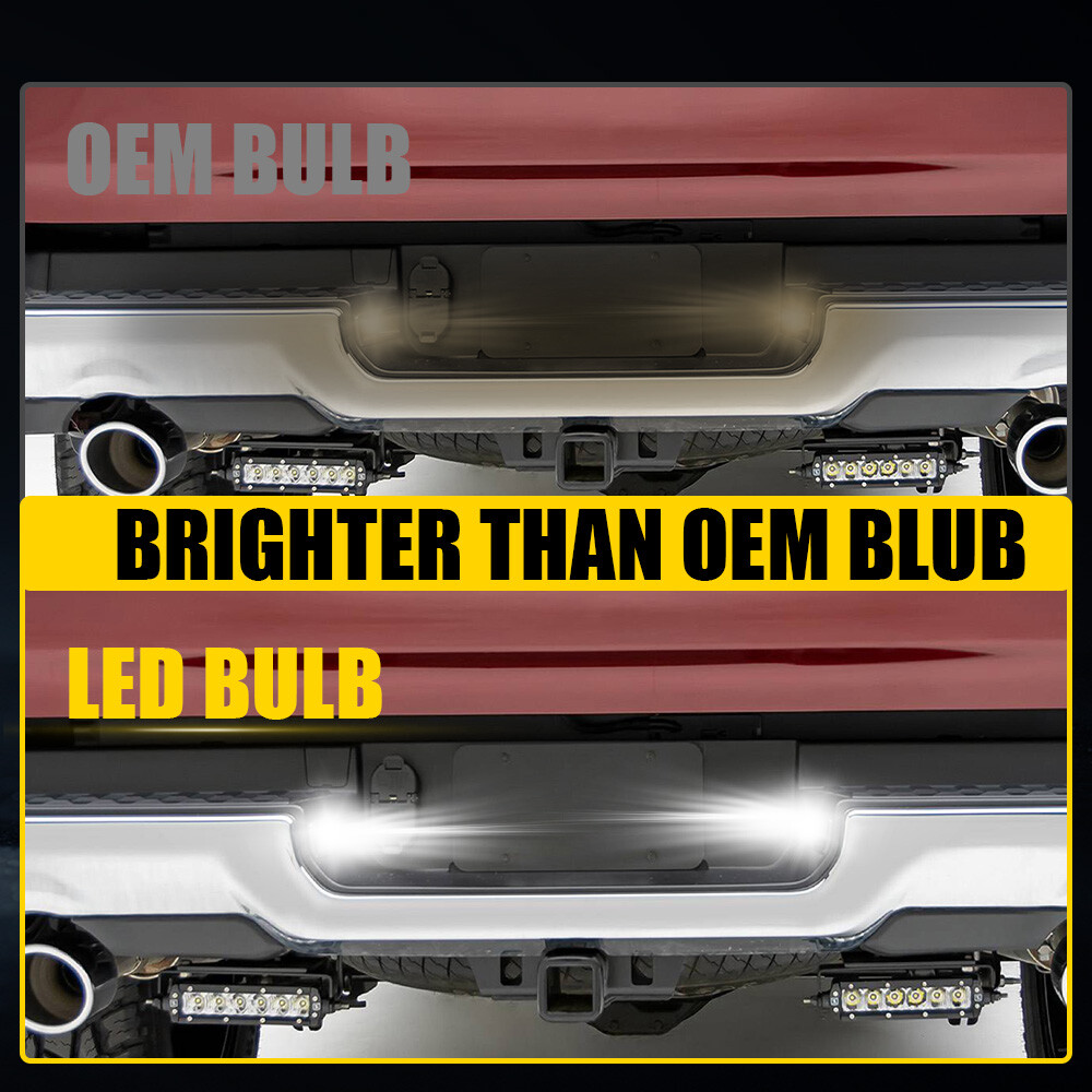 For Ram 1500 2019-2024 Auto LED License Plate Light Rear Bumper Tag Lamp White