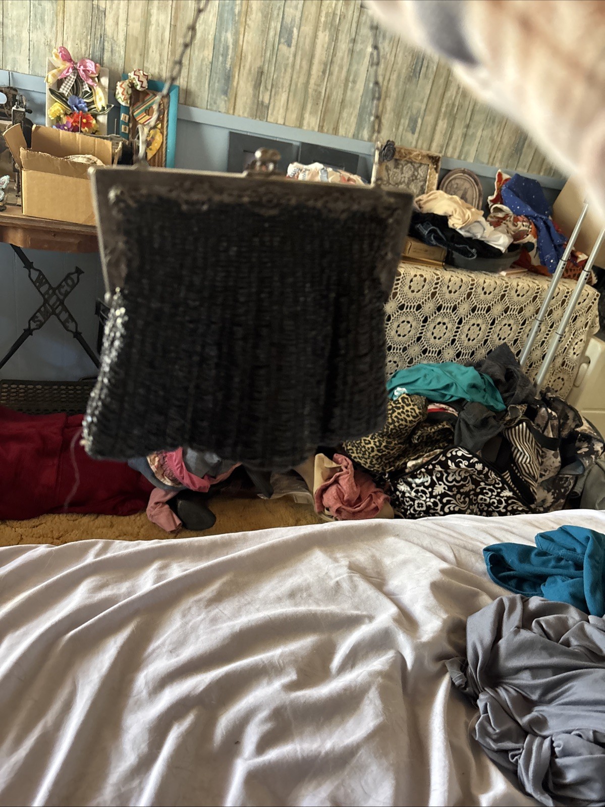 Vintage beaded evening bag (art deco From 1920s) Black