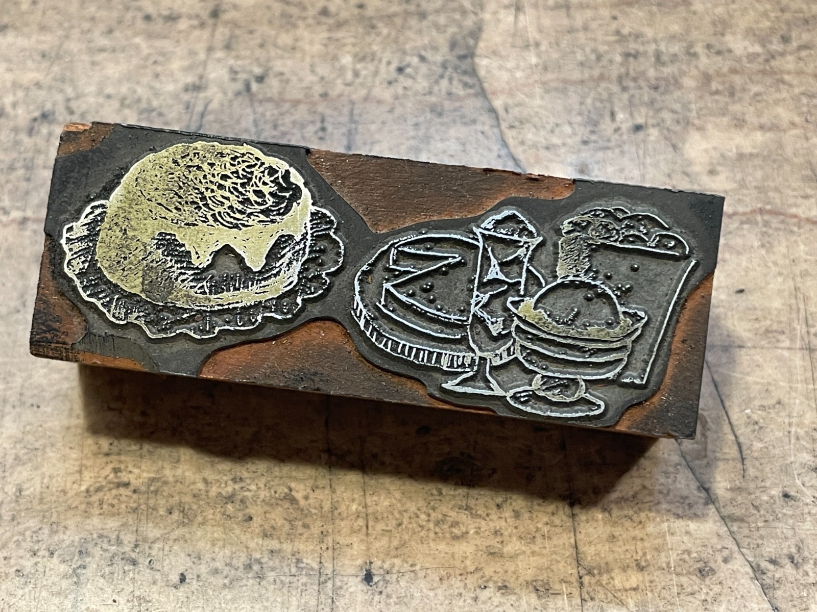 Printing Letterpress Printers Block Food On Table / Hospitality (1259)