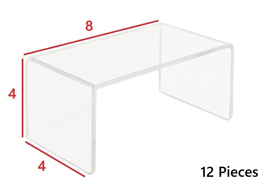 T'z Tagz Multi-Thick Clear Acrylic Risers Display Stand Listing 8x4x4 lot of 12
