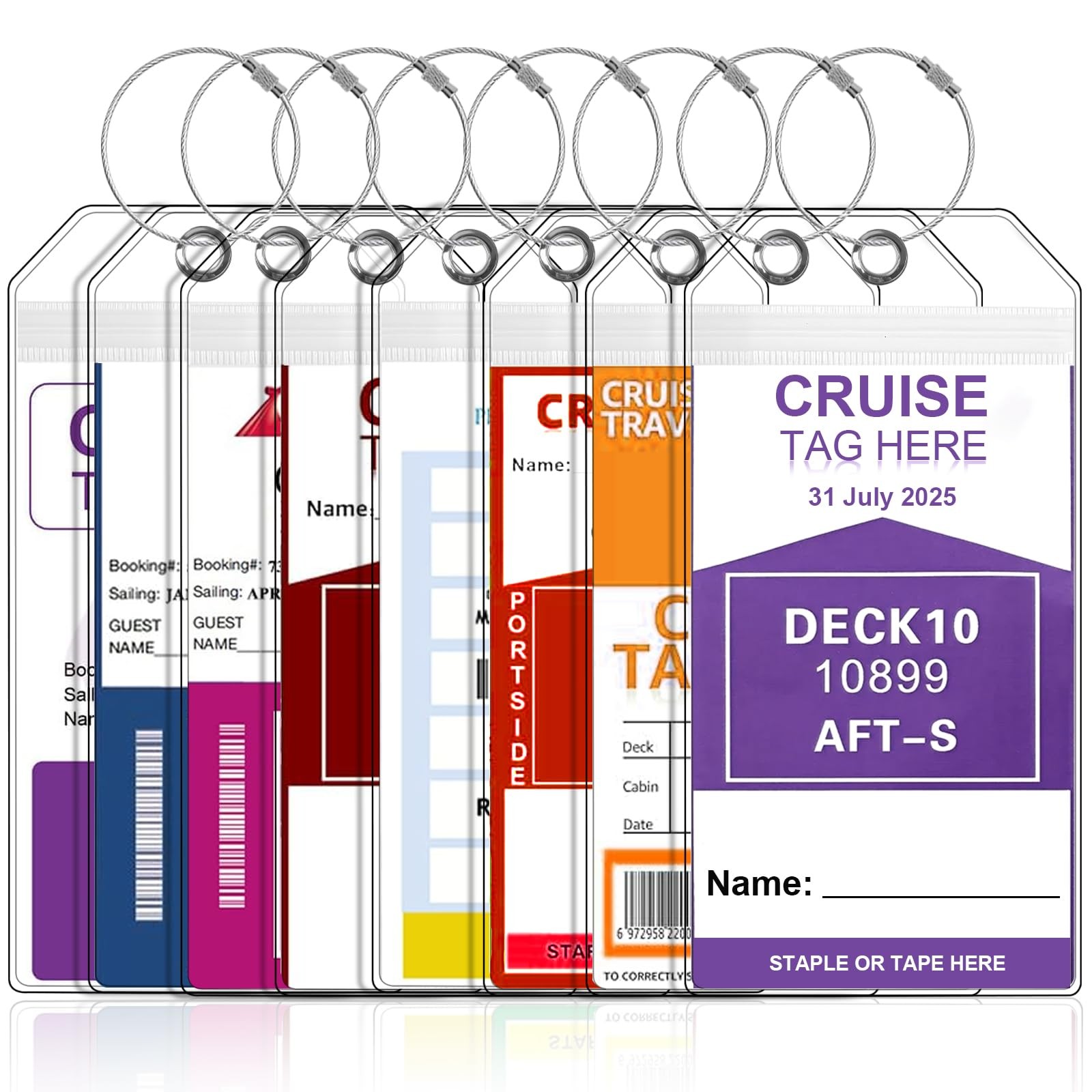 8-Pack Cruise Luggage Tag Holder, Cruise Luggage Tag Holder can be Used for 2...