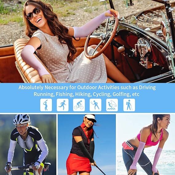 3 Pairs Cooling Arm Sleeves Cover UV Sun Protection Sports Outdoor For Men Women