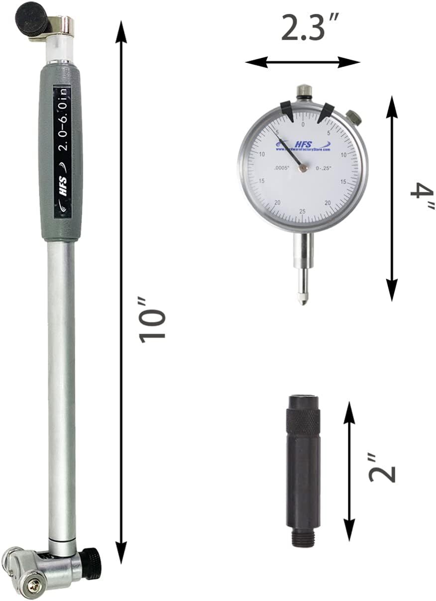 HFS(R) 2" - 6" Dial Indicator Bore Gage .0005" Gauge